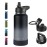 RUBYFLASK 32oz Insulated Water Bottle with Straw, Stainless Steel Metal Vacuum Water Flask, Large Thermal Water bottle with Leakproof 3 Lids for Travel, Camping, Gym Sports Black Gray