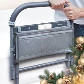 Lunderg Large Bed Assist Rail for Seniors with Motion-Activated Light & Storage Pocket - Easy to Install Bed Rails for Elderly Adults Safety & Post-Surgery - Helps Reduce Falls & Support Independence