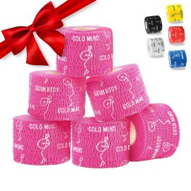 WARM BODY COLD MIND 1.85 Weightlifting Thumb Tape - Hook Grip Tape for Powerlifting, Cross Training, Gym Tape, Workout, Weight Lifting Tape, Athletic Finger Wrap (Pink 6 Roll)