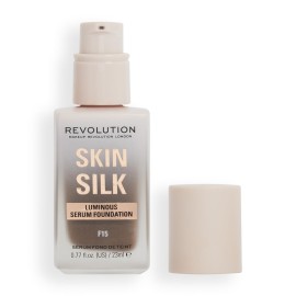 Revolution Beauty London, Skin Silk Serum Foundation, Light to Medium Coverage, Lightweight & Radiant Finish, Contains Hyaluronic Acid, F15 Deep Skin Tones, 0.77 fl oz