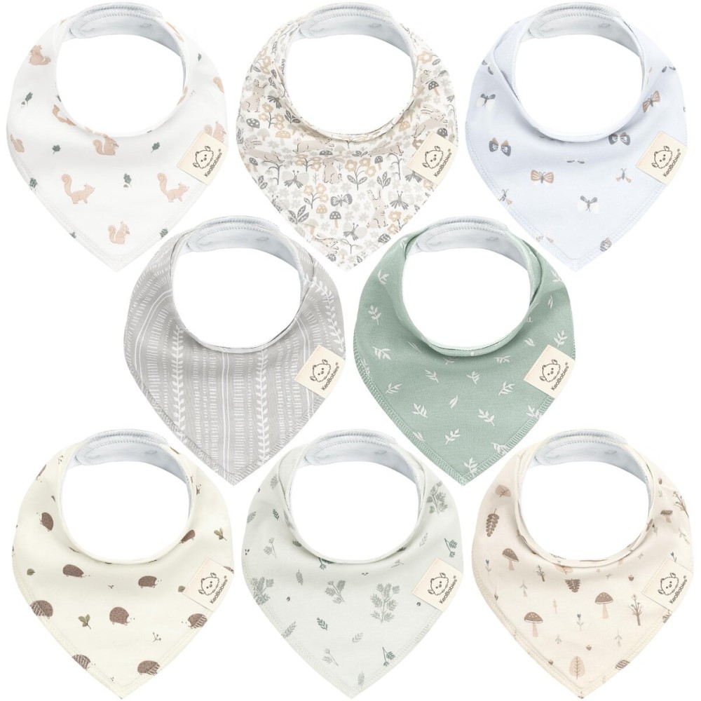 KeaBabies 8-Pack Organic Baby Bandana Bibs for Girls - Super Absorbent Triangle Baby Bibs for Drooling and Teething Infant, 100% Cotton Extra Soft for Newborn, Infant 0-36 Months (Prairie)