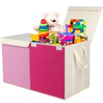 YOLOXO Toy Box Chest, Collapsible Sturdy Storage Bins with Lids, Extra Large Kids Toy Storage Organizer Boxes Bins Baskets for Kids, Boys, Girls, Nursery Room, Playroom, Closet (Pink)