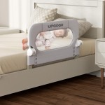 UPGOGO Folding Toddler Bed Rails for Crib,Safety Toddler Bed Rails,Bed Guard Rail with Reinforced Anchor Safety System,Bed Rail for Kids Fit,Bunk,Full Size,Queen,King,Twin(Grey,33x23.6)