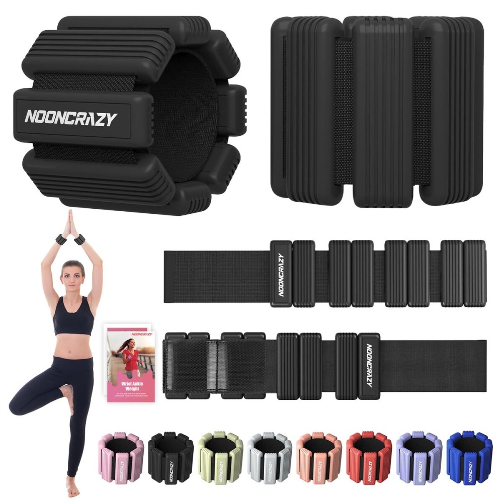 Pilates Wrist Ankle Weights for Women, Wearable Strong Arm & Leg Weights Set of 2(1Lbs Each), Adjustable Ankle Weights for Walking, Yoga, Dance, Barre, Gym