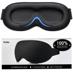 Gritin 100% Blackout Sleep Eye Mask for Women Men,Zero Eye Pressure Sleeping Mask-Ergonomic Design 3D Cutout Eye Movement and Eyelash Friendly Night Blindfold,Ultra Soft&Comfortable for Sleeping-Pink