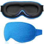 Gritin 100%Blackout Sleep Eye Mask for Women Men,Zero Eye Pressure Sleeping Mask-Ergonomic Design 3D Cutout Eye Movement and Eyelash Friendly Night Blindfold,Soft&Comfortable for Sleeping-Pacific Blue