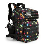 Lovelinks21 Tactical Assault Backpack - 45L 3 Day Assault Pack with MOLLE, Waterproof Rucksack - Fluorescent Tie Dye