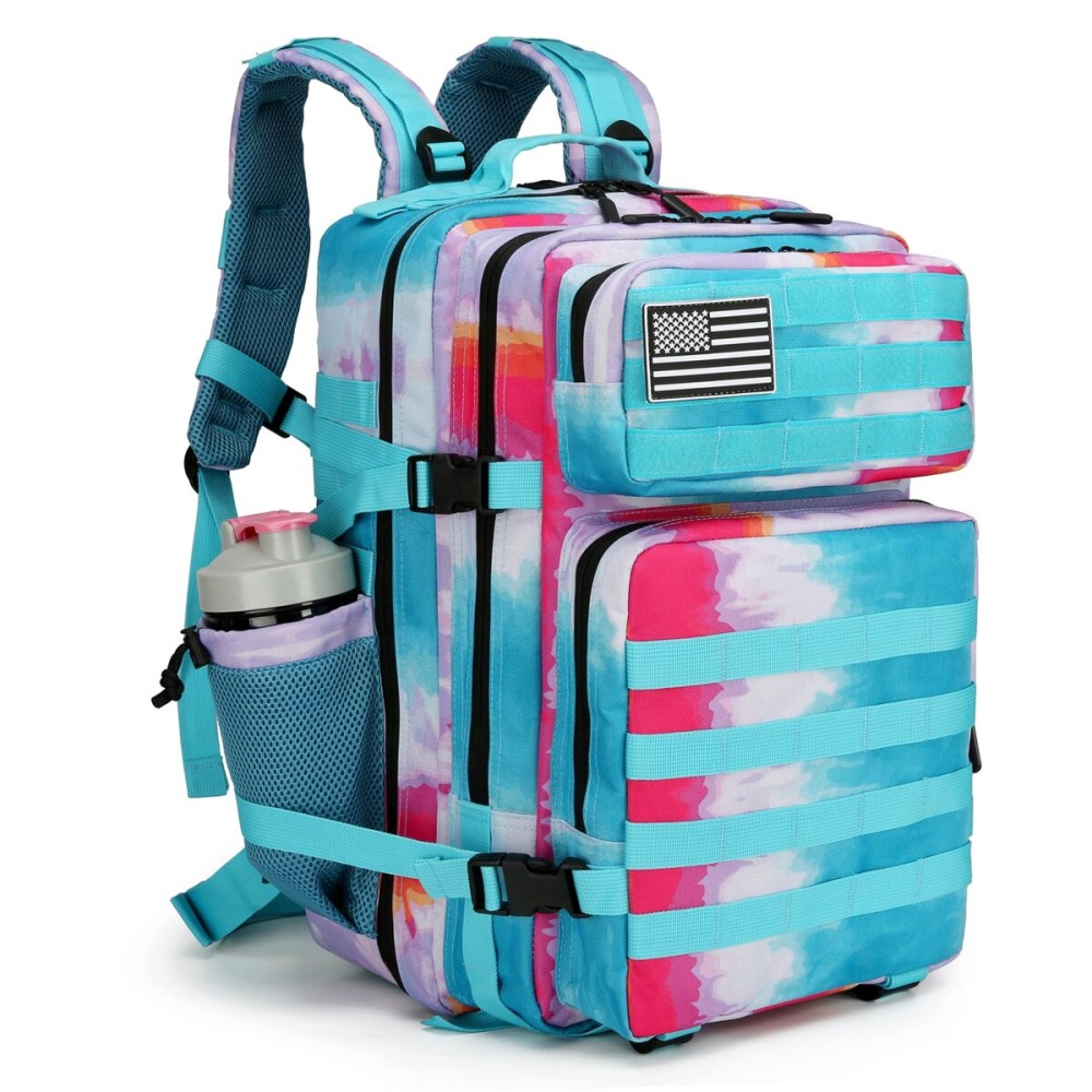 Lovelinks21 45L Tactical Assault Backpack 3 day assault pack with Molle Waterproof backpack Rucksack for Tactical Backpacks (Rainbow)