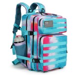 Lovelinks21 45L Tactical Assault Backpack 3 day assault pack with Molle Waterproof backpack Rucksack for Tactical Backpacks (Rainbow)