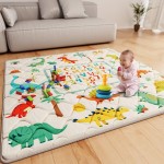 ieBabay Baby Play Mat 50x50 Playpen Mat Upgraded Thicker Baby Floor Play Mat Waterproof Baby Playmat Cushioned Anti- Slip Crawling Mat for Babies Toddlers Infants Tummy Time(50x50, Letter Dino)