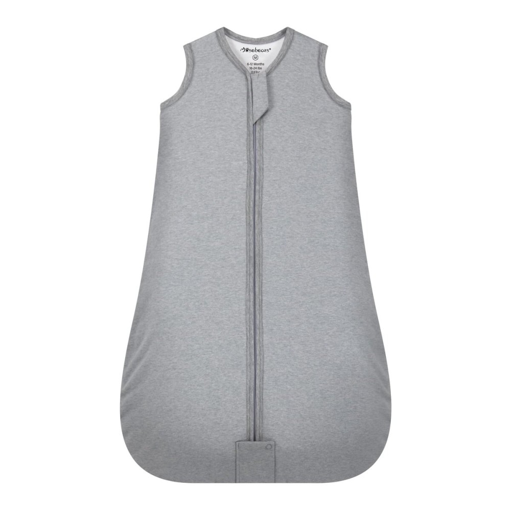 Mosebears Sleep Sack Baby Winter Wearable Blanket with 2-Way Zipper,2.5 TOG Cotton Sleep Sack Unisex (Grey, 12-18 Months)