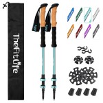 TheFitLife Trekking Poles - Lightweight 7075 Aluminum Hiking Sticks with Cork Grips, Adjustable Telescopic Design, Metal Flip Lock for Men & Women - Perfect for Hiking, Walking, Camping & Backpacking