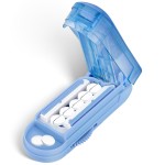 DUBSTAR Pill Cutter and Splitter for Small, Tiny, and Large Pills, Adjustable with Centering Device and Blade Guard (Blue)