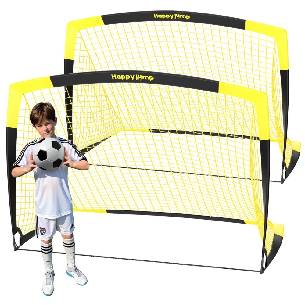Happy Jump Soccer Goal Pop Up Foldable Soccer Net for Backyard 7\'x5\', 2 Set