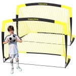Happy Jump Soccer Goal Pop Up Foldable Soccer Net for Backyard 7\'x5\', 2 Set