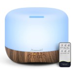 Aromatherapy Essential Oil Diffuser for Room: 500ml Colorful Aroma Air Humidifier with Adjustable Cool Mist Mode, Waterless Auto Off Ultrasonic Diffusers for Large Room Home Office(Brown)