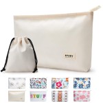 WLLWOO WLLWOO 2pcs Travel Make Up Bags-Cosmetic Bag Nylon Waterproof Large Wide Zipper Coin Purse Travel Toiletry Small Makeup Pouch For Women