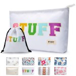 WLLWOO WLLWOO 2pcs Travel Make Up Bags-Cosmetic Bag Nylon Waterproof Large Wide Zipper Coin Purse Travel Toiletry Small Makeup Pouch For Women