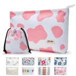 WLLWOO WLLWOO 2pcs Travel Make Up Bags-Cosmetic Bag Nylon Waterproof Large Wide Zipper Coin Purse Travel Toiletry Small Makeup Pouch For Women