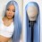 BTWTRY Light Blue Wig Long Straight Sky Blue Lace Front Synthetic Wigs Pre Plucked Natural Hairline for Black Women Heat Resistant Fiber Hair Cosplay Daily Wear Wig (Light Blue)