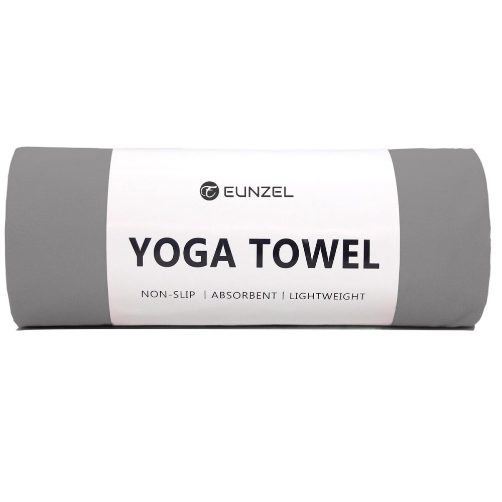 Eunzel Hot Yoga Towel Non Slip Yoga Mat Towel Non-Slip Sweat Absorbent Microfiber Towel for Hot Yoga, Pilates and Workout 72 x 26.5, Dark Grey