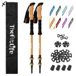 TheFitLife Trekking Poles - Lightweight 7075 Aluminum Hiking Sticks with Cork Grips, Adjustable Telescopic Design, Metal Flip Lock for Men & Women - Perfect for Hiking, Walking, Camping & Backpacking