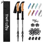 TheFitLife Trekking Poles - Lightweight 7075 Aluminum Hiking Sticks with Cork Grips, Adjustable Telescopic Design, Metal Flip Lock for Men & Women - Perfect for Hiking, Walking, Camping & Backpacking