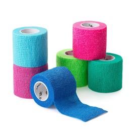 Mr. Pen- Self Adhesive Bandage Wrap, 6 Pack, Colorful, 2 x 5 Yards, Adhesive Bandages, Cohesive Bandage, Medical Wrap, Elastic Bandage Wrap, Bandage Tape, Self Sticking Bandage Wrap