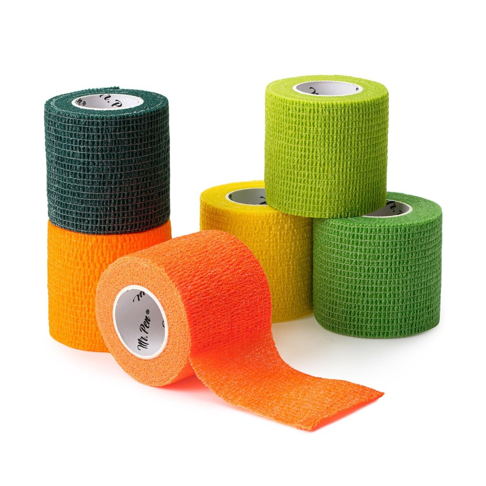 Mr. Pen- Self Adhesive Bandage Wrap, 6 Pack, Colorful, 2 x 5 Yards, Adhesive Bandages, Cohesive Bandage, Medical Wrap, Elastic Bandage Wrap, Bandage Tape, Self Sticking Bandage Wrap