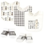 Hudson Baby Unisex Baby Cotton Bib and Sock Set, Little Love Lama, One Size