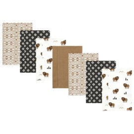 Hudson Baby Unisex Baby Cotton Flannel Burp Cloths, Wild Buffalo 7 Pack, One Size