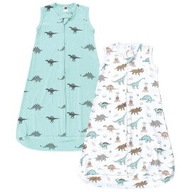 Hudson Baby Unisex Baby Cotton Wearable Sleeping Bag, Sack, Blanket, Dino Blast Sleeveless, 12-18 Months