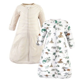 Hudson Baby Unisex Baby Cotton Wearable Sleeping Bag, Sack, Blanket, Boy Dino World Long Sleeve, 18-24 Months