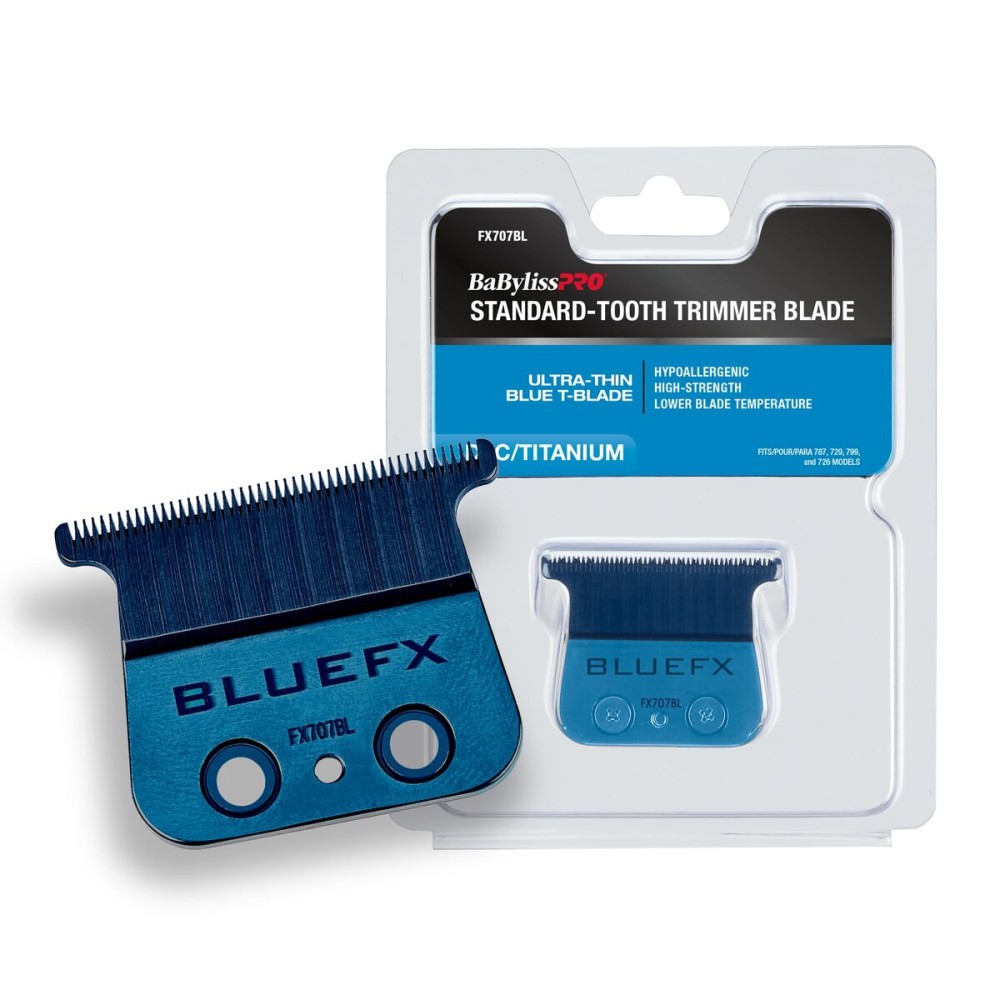 BaBylissPRO Standard-Tooth Trimmer Blade, Ultra-thin blue T-blade for TRIMMERS