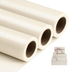 NESCCI Off white Matte Wrapping Paper,Solid Color Pearly-Lustre Paper-3 Roll,17 Inches X 32.8 Feet Per roll.Gift Wrapping Paper,Perfect for Wedding,Birthday, Christmas,DIY Bouquet