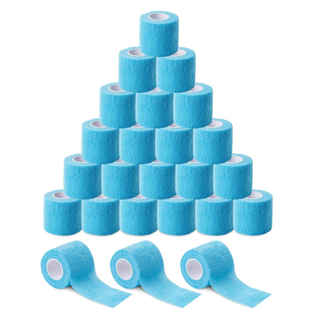 BISIBITA2 Sensi Wrap Grip Cover Sports Self Bandage Rolls 2-inch x 5-Yards 24pcs (Baby Blue)