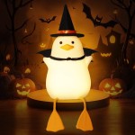 Attivolife Duck Night Light for Kids, LED Bedside Table Silicone Lamp, Timer Dimmable Animal Magician Touch Control Nursery Portable, Halloween Birthday Gift for Boy Girl (Bat Wing)