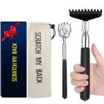 Oversized Back Scratcher Gift Set, 2 Pack, Portable Extendable Stainless Steel Telescoping Massage Tool, Gift/Stocking Stuffers for Men and Women