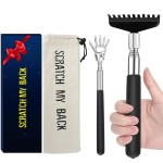 Oversized Back Scratcher Gift Set, 2 Pack, Upgraded Metal Stainless Steel Telescoping Back Scratcher Tool with Canvas Carrying Bag