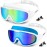 Water Space 2 Pack Swimming Goggles for Men Adult Women Teens, Youth Swim Goggles 180 Wide View Goggles with Soft Silicone No Leak UV Pretection Anti-fog Clear Pool Water Goggles Easy to Adjust