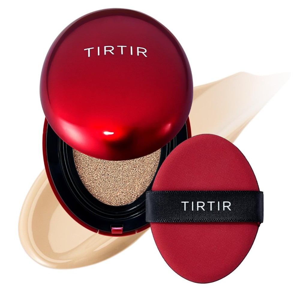 TIRTIR Mask Fit Red Cushion Foundation | Full coverage, Weightless, Skin fit, Satin Glow Finish, Korean Makeup BB Foundation, beauty, Tattoo cover up, Buildable (21W Natural Ivory, 0.63 Fl Oz)