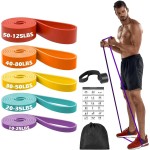 Zacro Resistance Bands, 5 Resistance Levels (15-125 LBS) Pull Up Assistance Bands, Exercise Bands Heavy Duty Resistance Band Set with Door Anchor, for Working Out, Muscle Training, Pull Up Assist
