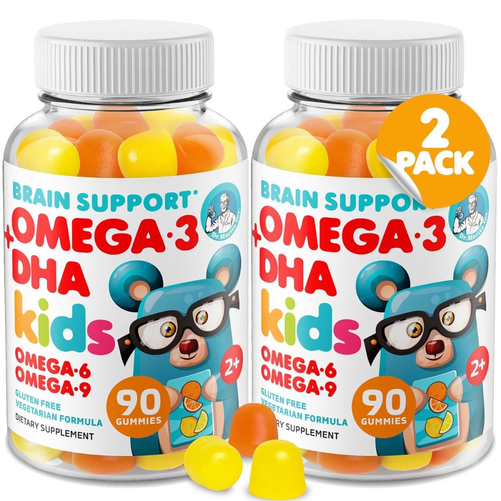 DR. MORITZ Omega 3 Kids Gummies (180 Count), Vegan Omega3 Gummies for Kids with No Fish Oil, Vitamins for Brain & Heart Health, Gluten-Free Omega 3 6 9