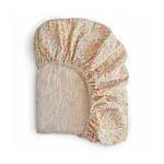 mushie Extra Soft Muslin Fitted Crib Sheet | 192 Thread Count | 28x 52 (Pastel Blooms)