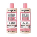 Soap & Glory Original Pink Clean On Me Body Wash - Hydrating Shower Soap & Skin Cleanser with Built In Body Lotion for Hydration - Bergamot & Rose Scented Moisturizing Body Wash (500 ml, 2 pack)