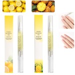 Meschett 2PCS Cuticle Oil Pens for Nail Care,Cuticle Revitalizer Oil Pen with Soft Brush,Cuticle Oil to Prevent Nail Cracking and Dry (Pineapple & Lemon Flavor)
