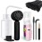 Buqikma Lash Shampoo Kit - Eyelash Extension Cleanser for Extensions 60ML with Rechargeable Handheld Lash Fan Dryer Mascara Brush Rinse Bottle Makeup Cleansing Foam for Lash Care