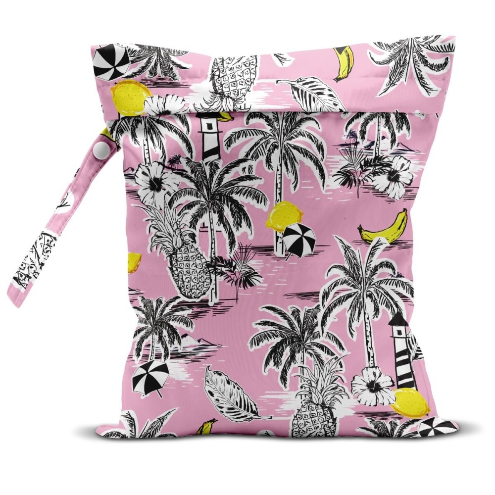 zcyxuuw Wet Bag, Wet Dry Bag, Wet Bag for Swimsuit, Travel, Beach, Pool, Diapers, Dirty Yoga Gym Clothes, Makeup Bag, Waterproof Tropical Palm Leaves Decor Jungle Palm Leaf Favors