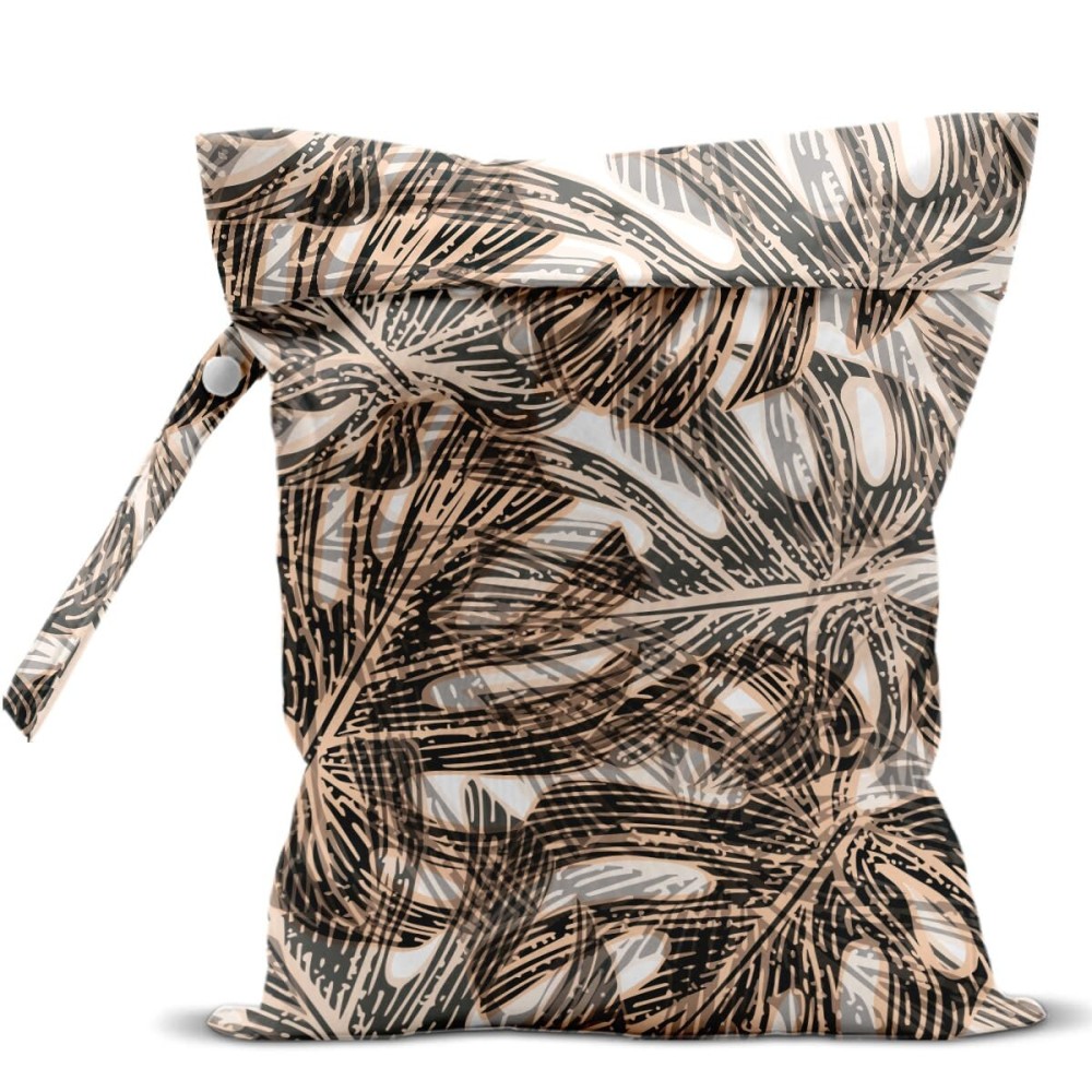 zcyxuuw Wet Bag, Wet Dry Bag, Wet Bag for Swimsuit, Travel, Beach, Pool, Diapers, Dirty Yoga Gym Clothes, Makeup Bag, Waterproof Tropical Palm Leaves Decor Jungle Palm Leaf Favors, 12.6 x 10.2