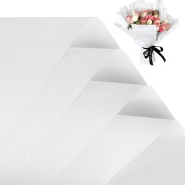 FUHITIM 20 Sheets Flower Wrapping Paper -Waterproof Floral Bouquet Wrapping Paper Used for DIY Crafts, Gift Packaging, Florist Supplies Packaging Paper for Wedding Birthday Gift (White)